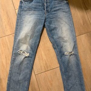 MOTHER Light Blue Distressed Men's Skinny Jeans